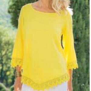 Soft surroundings Grenada gauze yellow